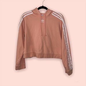 Coral Adidas Cropped Hoodie